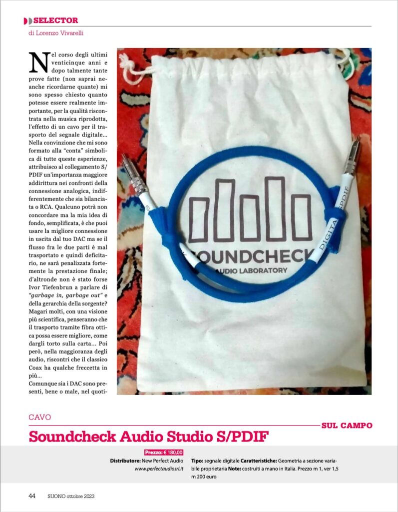 Recensione Soundcheck SPDIF Suono